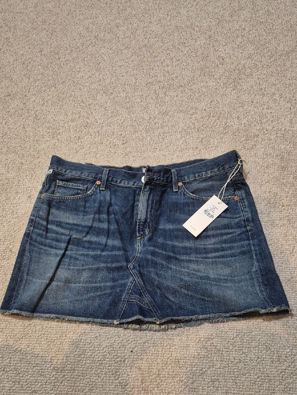 NWT Citizens of Humanity Cut-Off Denim Mini Skirt – Size 32
